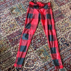 Goldsheep red plaid yoga pants